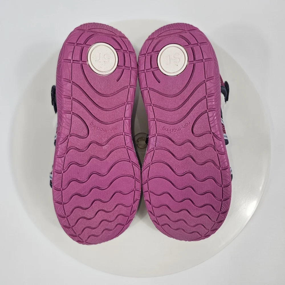 Munchkin by Stride Rite Coast Sandals Girls Sz 12M Pink Gray Adjustable Comfort - Picture 13 of 14